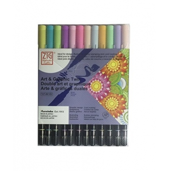 feutre zig artetgraphic 12 coloris pastel