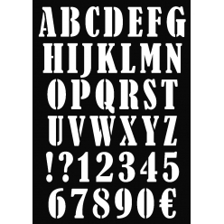 pochoir a3 alphabet chif signe