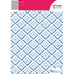 pochoir a4 blue ethnic fond