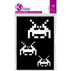 pochoir adhesif space invader 7x10 cm