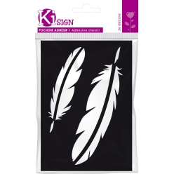 pochoir adhesif plumes 7x10 cm