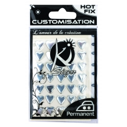clou coeur thermocollant 10mm argente 15 pieces