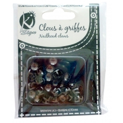 clous rivet a griffes rond o6mm antic bronze 80 pieces