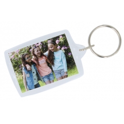 porte cles transparents rectangle 4 pieces 3 x 45 cm