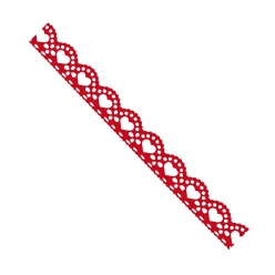 ruban adhesif fantaisie 15 cm x 1 m coeurs rouge