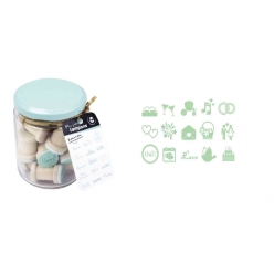 tampon en bois mariage 18 cm bocal 15 pieces