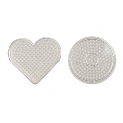 plaque pour perles a repasser rond et coeur 8 cm