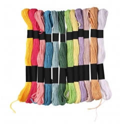 fil bracelet bresilien echeveaux de coton 12 couleurs vives