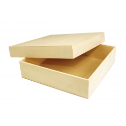 boite en bois carree 20 x 5 x 20 cm
