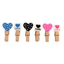 pinces a linge en bois coeurs multicolore 35 cm 12 pieces