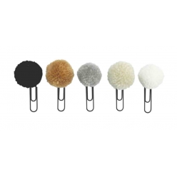 trombone pompons en laine black n white 55 x 3 cm 5 pieces