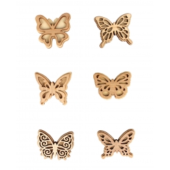 stickers en bois papillons 5 x 4 cm 6 pieces
