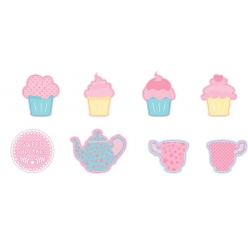 embellissement en bois peint cup cake 3 a 5 cm 8 pieces
