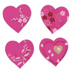 embellissement en bois peint coeurs b 25 a 45 cm 8 pieces