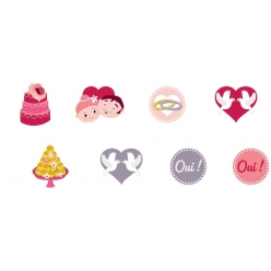 embellissement en bois peint rock mariage 3 a 5 cm 8 pieces