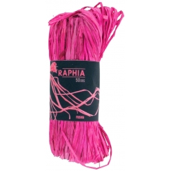 raphia naturel rose fuschia 50 g