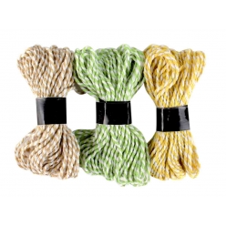 ficelle bicolore 10 m lin vert clair jaune 3 pieces