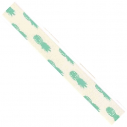 ruban imprime en coton ananas vert 15 cm 2 m