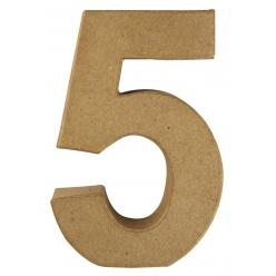 chiffres en papier mache recycle 15 cm chiffre 5