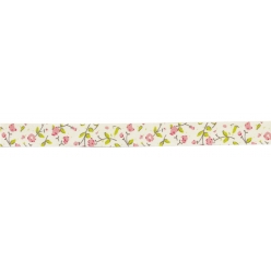 ruban en coton fleur rose 15 cm x 2 m