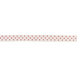 ruban en coton pois rose 15 cm x 2 m