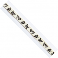 ruban en coton papillons noir 15 cm x 2 m