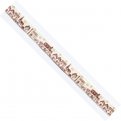 ruban en coton village marron 15 cm x 2 m