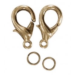 fermoir mousqueton 13 mm laiton 10 pieces