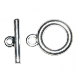 fermoir toggle boutonniere 13 mm argente 5 pieces