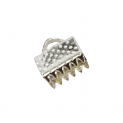 embout fermoir pour ruban et miyuki 6x8mm argente x24