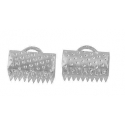 embout fermoir pour ruban et miyuki 6x10mm argente x18