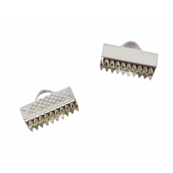 embout fermoir pour ruban et miyuki 6x12mm argente x12