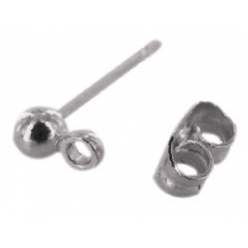 boucles d oreille clou a boule 13 mm argente 10 pieces