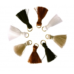 pompons mini avec anneau dore 3 cm tendance 8 pieces