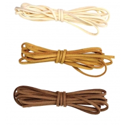 lacet plat en suedine ecru ocre brun clair 3 mm x 2 m