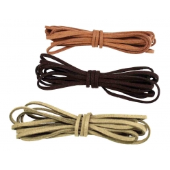 lacet plat en suedine marron clair fonce taupe 3 mm x 2 m