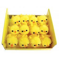 poussins en chenille de soie 25 cm 12 pieces