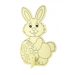 lapin en bois predessine sur socle 22 x 145 cm
