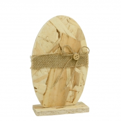 oeuf a poser en bois compresse 10 x 18 cm