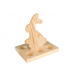 porte 6 oeufs en bois forme lapin 20 x 18 x 15 cm