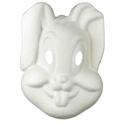 masque lapin en papier comprime 18 x 26 cm elastique