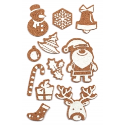 motifs noel liege adhesif imprime blanc 15 a 55cm x11pcs
