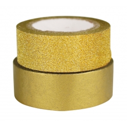 ruban adhesif uni et paillete or 5mx15cm x2 pcs