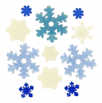 flocons gelly vitrostatique 11 formes 3 a 6 cm planche 20 cm
