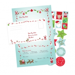 lettre au pere noel inclus 6 lettres 6 enveloppes 15 stickers
