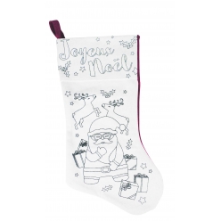 chaussette a colorier coton feutrine rouge blanc 395 x 20 cm