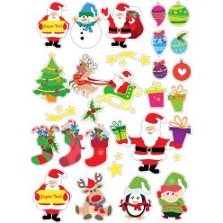 gommettes pere noel et cie 17 a 75cm x 30 pcs