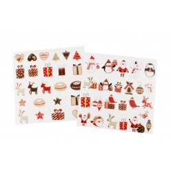 stickers transparents noel couleurs assorties 2 a 45cm x 48 pcs