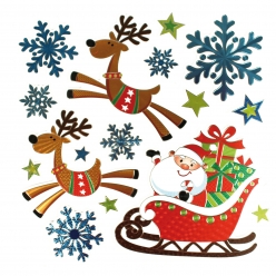 stickers metallises traineau 1 a 95 cm x 16 pcs
