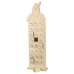 calendrier de l avent fantaisie pere noel bois 48 x 14 x 55 cm